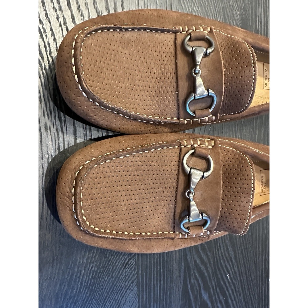 MEN'S 14TH AND UNION HORSE BIT DRIVERS IN DARK BROWN PERFFERATED SIZE 8 - Picture 11 of 11
